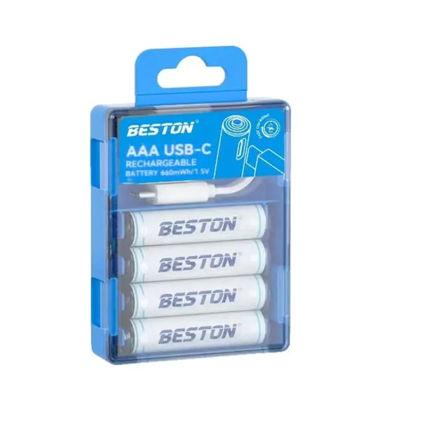Beston 1.5V AAA Lithium USB-C Rechargeable Battery 660mWh 4PCS