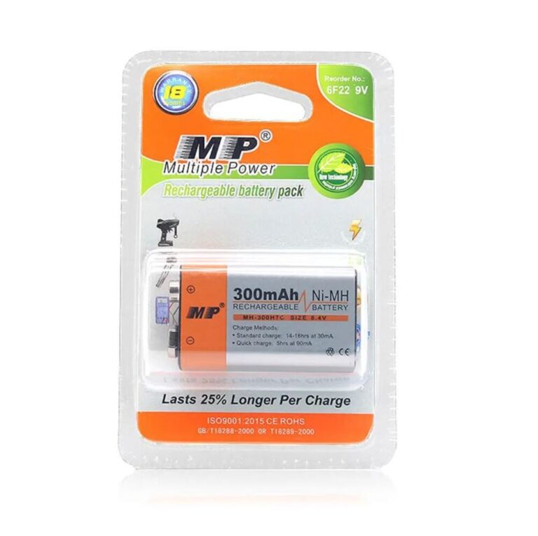 MP 9V 6F22 300mAh Ni-MH Rechargeable Battery