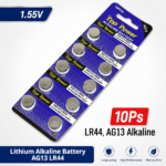 Top Power AG13 LR44 1.55V Button Cell Alkaline Battery-10 Pieces