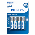 Philips LR6E4B/10 AA Ultra Alkaline Battery Bundle of 4 Pieces