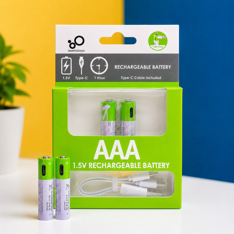 Smartools 1.5V Type-C Rechargeable Batteries AAA (2-Pack) With Type-C Cable