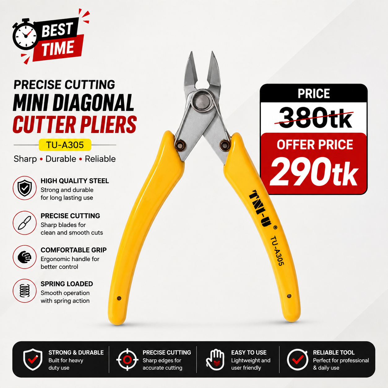 Cutting Pliers Precision Wire Cable Cutter (TU-A305) Cutting Pliers Precision Wire Cable Cutter (TU-A305)