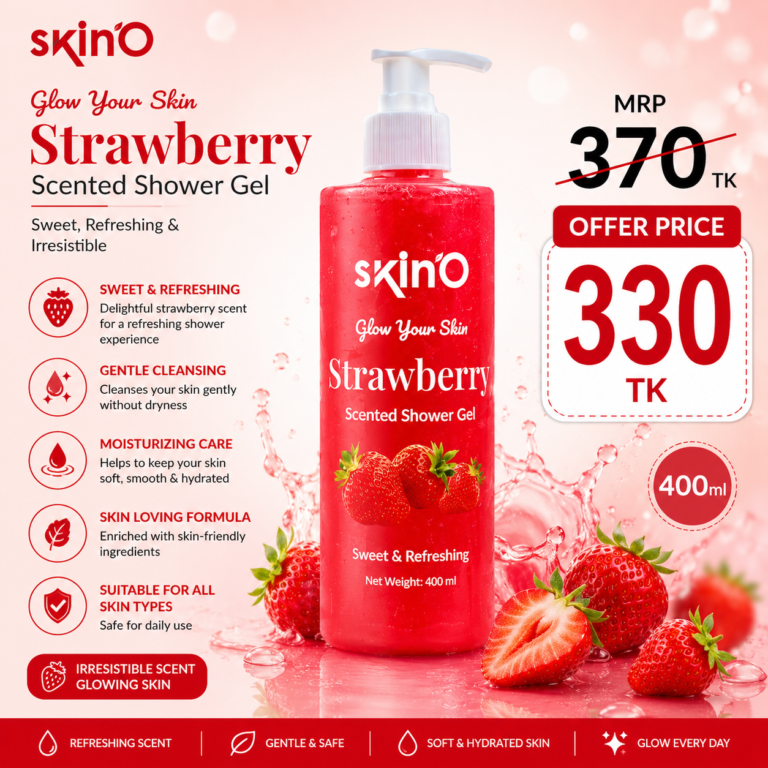 skinO Strawberry Scented Shower Gel 400ml