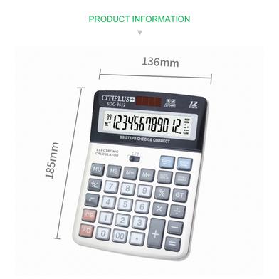 Citiplus Glass Key Series Electronic Calculator - SDC-3612