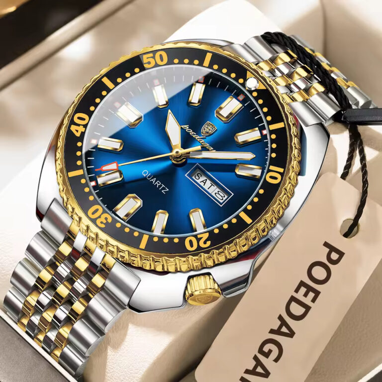 POEDAGAR 682 Luxury Sports Men Wristwatch Quartz Luminous Waterproof Calendar Week Man Clock Stainless Steel Men's Watches