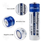 Doublepow AA Size 1.2V 1200mAh Ni-MH Rechargeable Battery with 1200 Cycle (Pack of 4) (No Battery Charger Included)