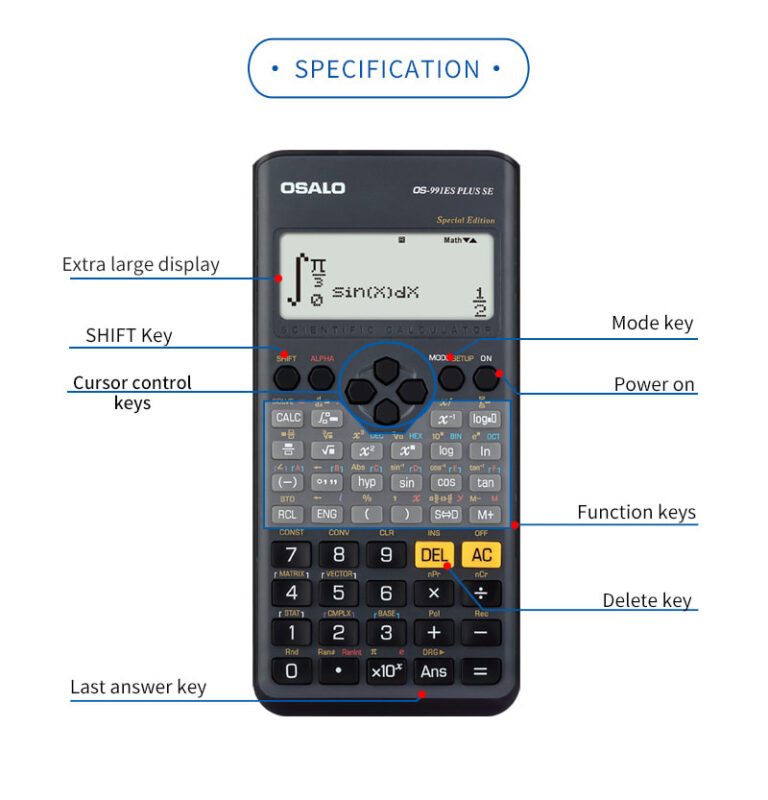 Osalo Scientific Calculator OS 991ES PLUS SE Black