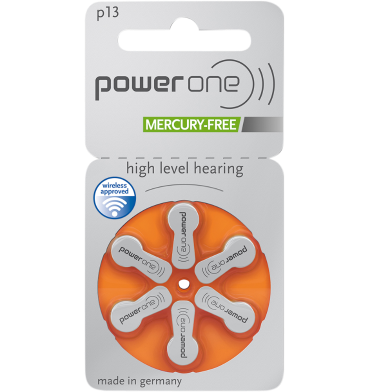 Powerone Accu Plus P13 Hearing Aid Battery, Six Batteries Each Pack