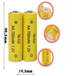 Rechargeable Battery AA 1.2V 700mAh for Hair Clipper/ Beard Trimmer (2 piece)