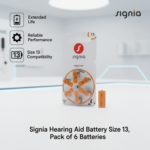 Signia Hearing Aid Battery Size 13, Pack of 6 Batteries