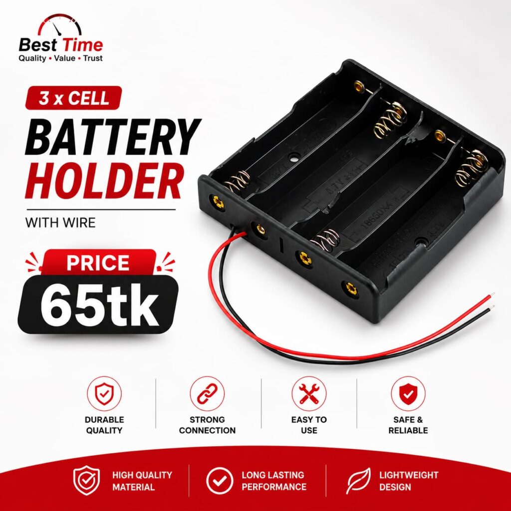 18650 AA Battery Holder Case 4 Cell with Wire