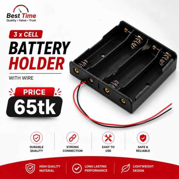 18650 AA Battery Holder Case 4 Cell with Wire