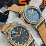 SOBER Luxury Men’s Watch – Ornate Gold-Tone Case with Premium Leather Strap