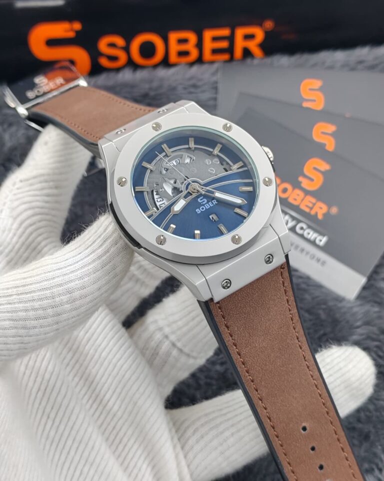 SOBER Luxury Men’s Watch – Premium Blue Dial with Stylish Leather Strap