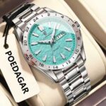 POEDAGAR 683 Watch for Man Elegant Date Week Waterproof Luminous Men Watch Quartz Stainless Steel Sports Men's Watches