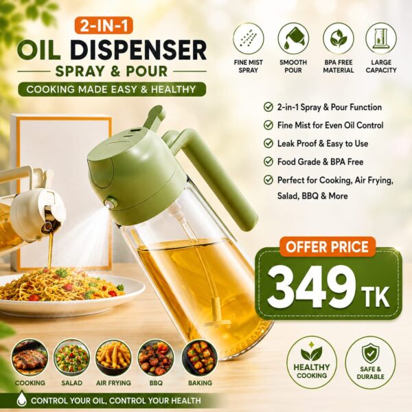 2 in1 Oil Sprayer and Oil Dispenser Bottle 400ml