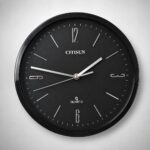 CITISUN Black Quartz Wall Clock – Modern Elegant Round Wall Clock