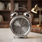 Classic Silver Twin-Bell Alarm Clock – Elegant Vintage Tabletop Clock