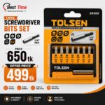 TOLSEN 20365 15Pcs Magnetic Screwdriver Bit Set ( Phillips & Flat ) For Drill
