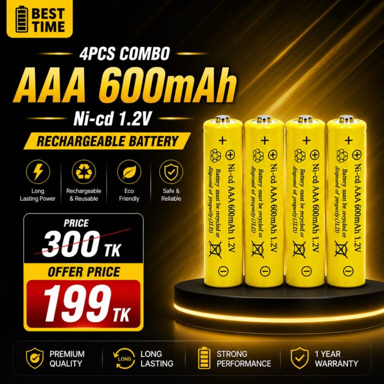 4PCS Combo AAA 600mAh Ni-Cd 1.2V Rechargeable Battery