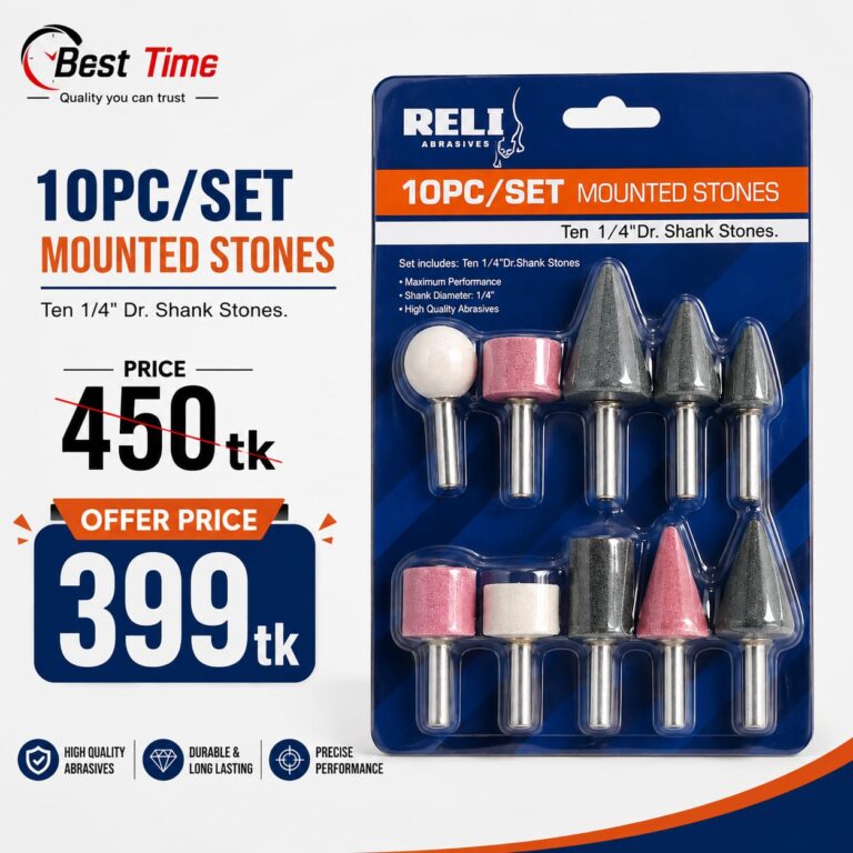 Multifunction Rotary Mounted Stone Set 10 Pcs 1/4″ Shank Rotary Grinder Polishing Grinding Sharpening Engraving Tools Accessories Kit
