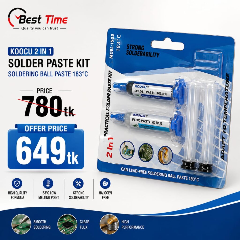 2 in 1 Koocu BGA/IC Solder Kit 138C Flax Paste 5cc + Solder Paste sn42bi58 25g 2 In 1 Solder Kit Set