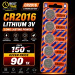 Five Piece 2016 Lithium Coin Battery