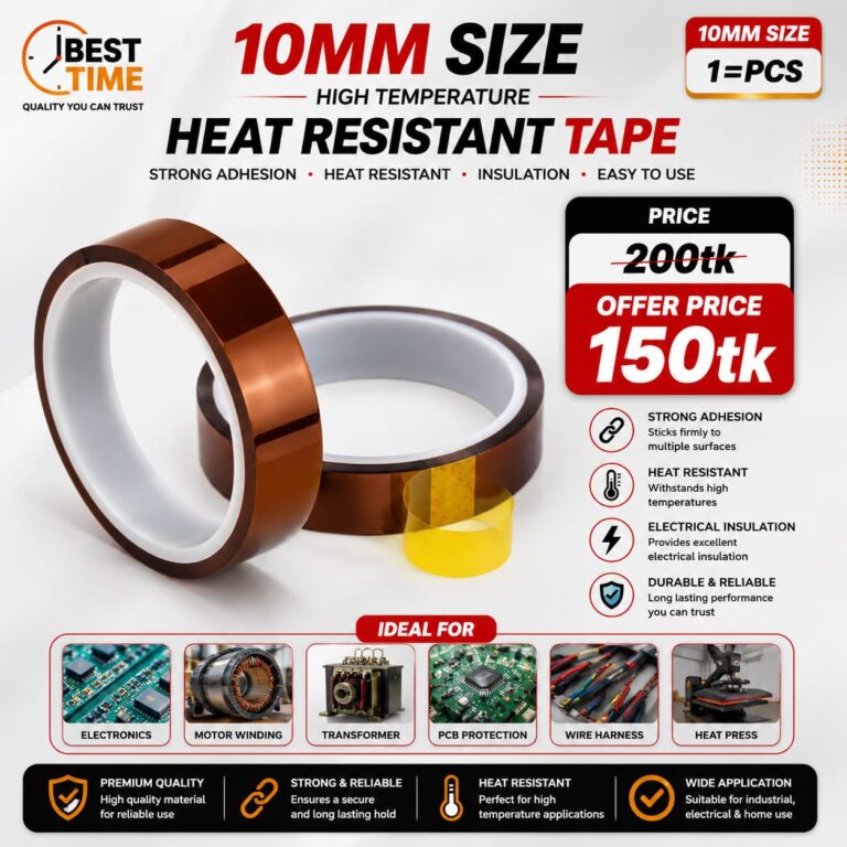 Heat Resistant Kapton Tape Polyimide Reflective Tape High Temperature Adhesive Polyimide Faucet Electronic Industry- Wide-10mm
