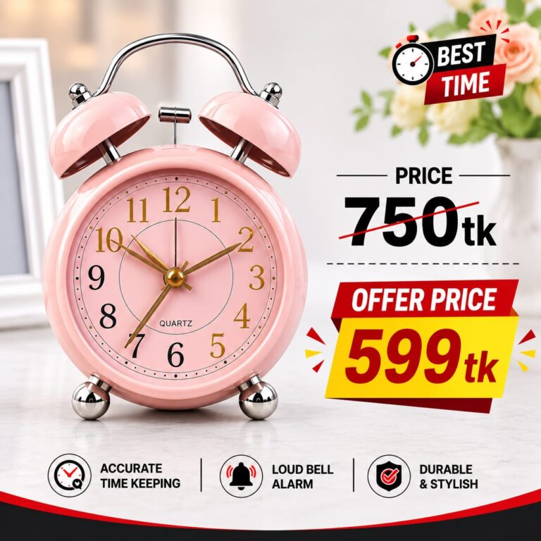 Premium Metal Twin Bell Loud Alarm Clock For Heavy Sleepers