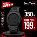 Aura Men’s Matte Black Analog Watch With Arabic Numerals