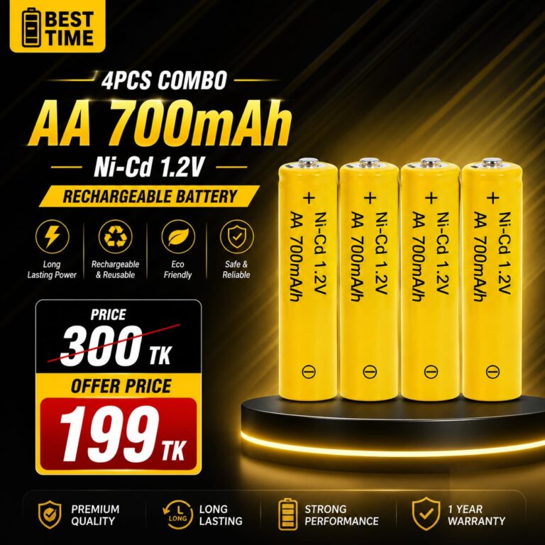 4PCS Combo AA 700mAh Ni-Cd 1.2V Rechargeable Battery