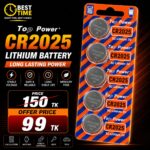 Top Power CR2025 3V Lithium Battery 3V Button Battery motherboard remote control Battery 5 Pcs