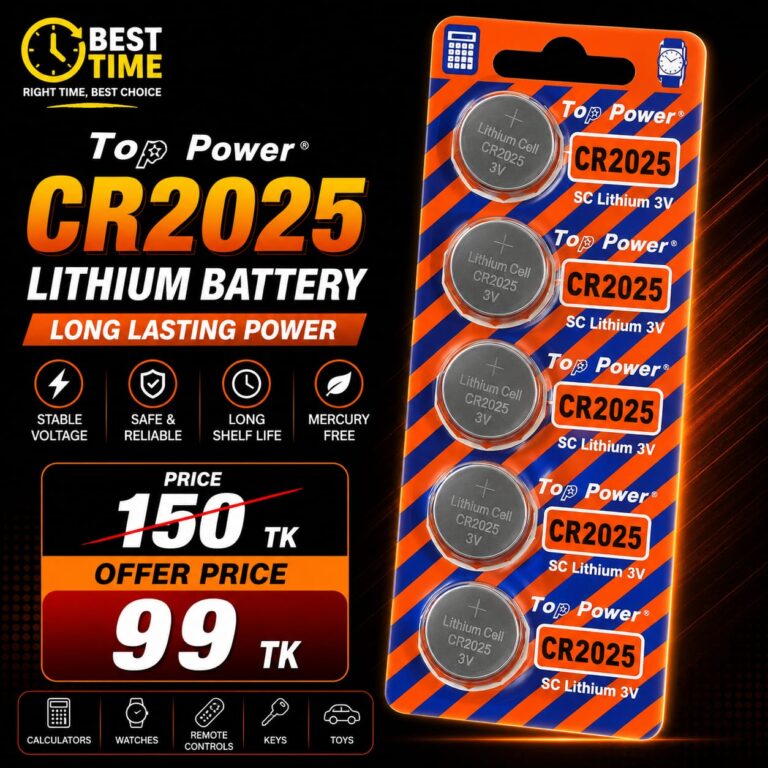 Top Power CR2025 3V Lithium Battery 3V Button Battery motherboard remote control Battery 5 Pcs