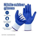 Nylon Rubber Coated Safety Hand Gloves For Industrial Household Bike Riding Hand Gloves 1 Pair
