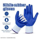 Nylon Rubber Coated Safety Hand Gloves For Industrial Household Bike Riding Hand Gloves 1 Pair