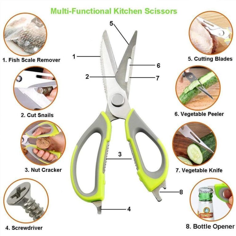 8-in-1 Multi-Functional Kitchen Scissors – All-in-One Cutting Tool