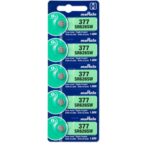 Murata 377 Battery SR626SW 1.55V Silver Oxide Watch Button Cell (5 Batteries)