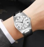 SKMEI 9390 Fashion Business Glass Waterproof Leather Band Zinc Alloy Case Men’s Quartz Watch
