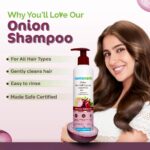 Mamaearth onion shampoo for hair growth & hair fall control with onion oil & plant keratin